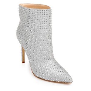 Jewel Badgley Mischka Silver Jude Crystal Booties NWB Size: 7
